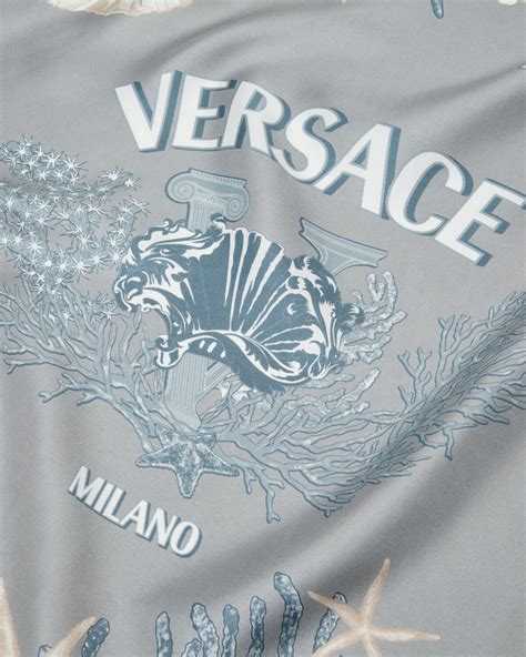 versace wool blend logo print scarf|Versace silk foulards.